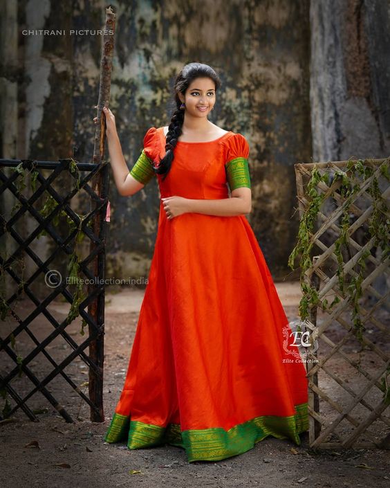 Gown dress from old saree best sale